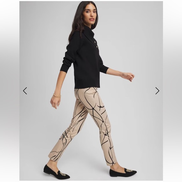 Chico's Brigitte™ Golden Leaf Slim Ankle Pants 16R - Picture 2 of 6
